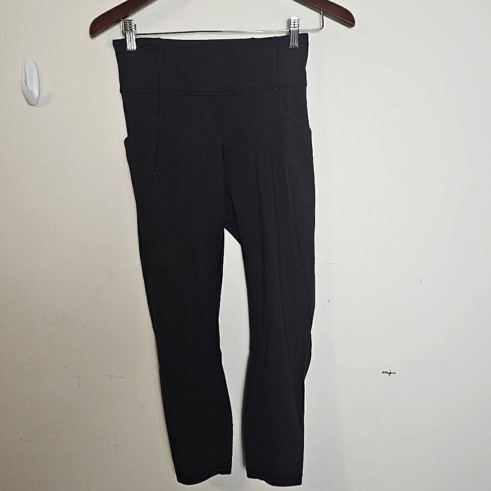 Lululemon Time To Sweat Crop *23 Black Leggings Size 6